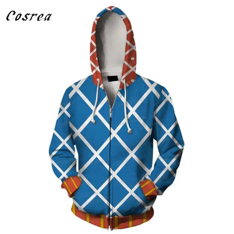 2025 11 Bizarre Adventure толстовка для косплея с 3D принтом мужские пальто Harajuku толстовки одежда JoJo куртка топы Хэллоуин