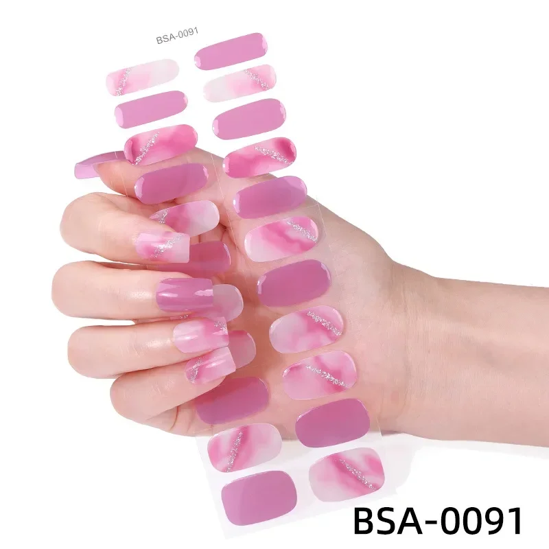 Autocollants auto-adhésifs pour ongles en gel pour femmes, bandes d'ongles en gel, décalcomanies d'art, décoration de manucure bricolage, pas besoin de lampe UV