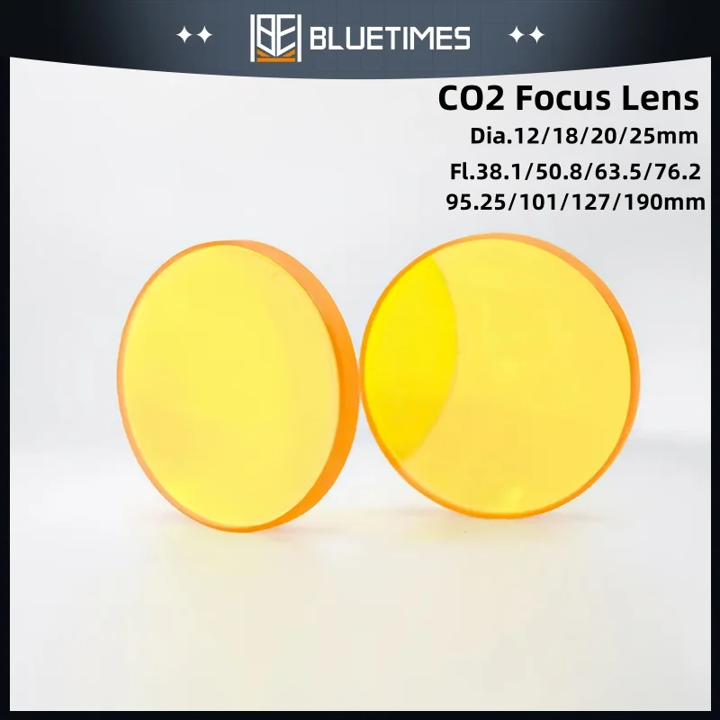 

BLUETIMES 2PCS CO2 Focus Lens For Laser Engraving Cutting Machine Customisable Lens Diameter Focal Length ZnSe Focus Lens