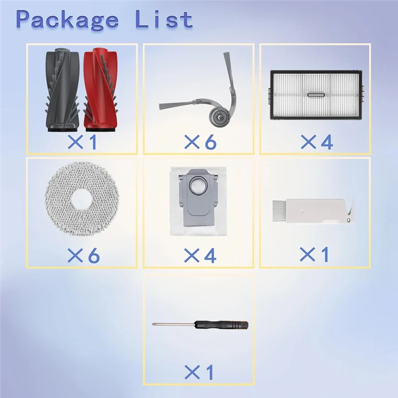 Комплект сменных аксессуаров A71P для робота-пылесоса Roborock Saros 10R, основная боковая щетка, фильтр Hepa, сумки для швабры