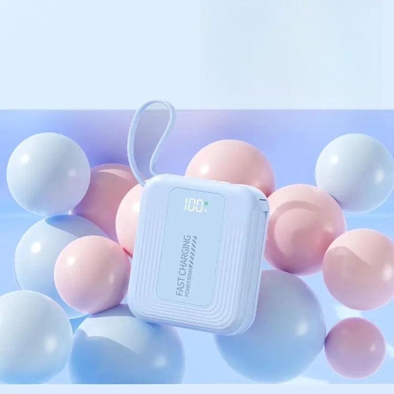 20000mAh Power Bank 22.5W Fast Charging with Dual Built-in Cables Compact Portable Charger 3C Certified Mobile Power Supply