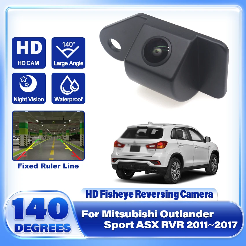 140 Degree HD 1080x720P Rear View Camera For Mitsubishi Outlander Sport ASX RVR 2011~2017 Backup Bracket License Plate Light