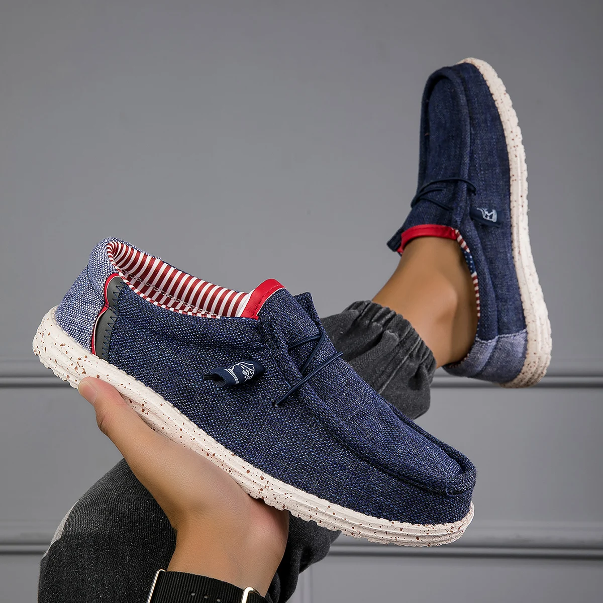 Unisex Outdoor Freizeitschuhe Leichte Slip-On Schuhe mit Weicher Sohle für Alle Jahreszeiten Tägliches Tragen Große Größen Morgen-Laufschuhe – Detail 9