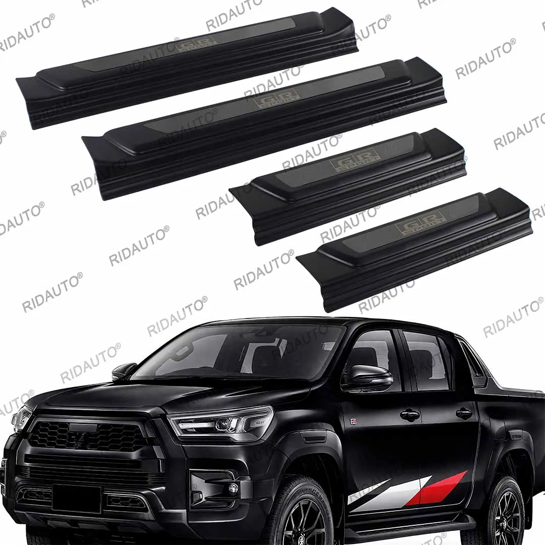 Threshold Strip Door Strip For TOYOTA Hilux 2015 2020 2025 Door Sill Scuff Plate Protector Trim Pedal Cover Auto Car Accessories