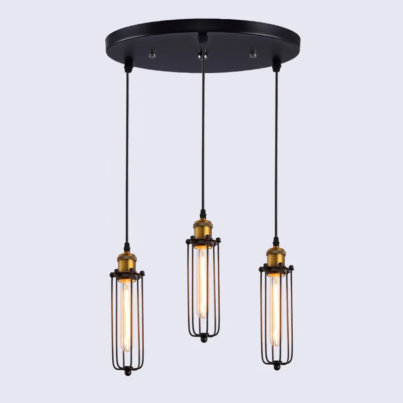 

Retro Bar and Restaurant Chandeliers Single Head Personalized Industrial Style Wrought Iron&glass Interior Decoration Lighting