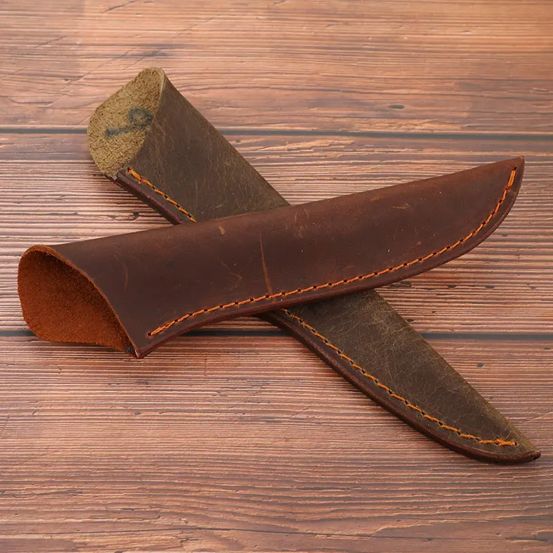 1PC 17.5CM/24CM Cowhide Leather Sheath For Straight Knife Cowhide Leather Case For Fruit Knife