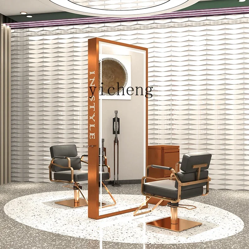 PP  barber shop wall-mounted mirror beauty mirror table double-sided table single-sided floor-to-ceiling hair mirror