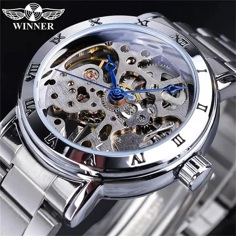 Winner 208 Women\'s Watch Hand Wind Ladies Watches Mechanical Fashion Bracelet Skeleton Wristwatch Female Clock Chic Reloj Mujer