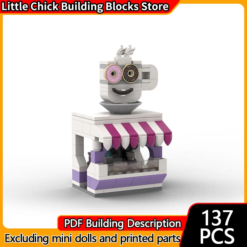 

City Street View Model MOC Building Bricks Mini Doughnut Kiosk Modular Technology Children Holiday Gifts Assemble Toys Suit