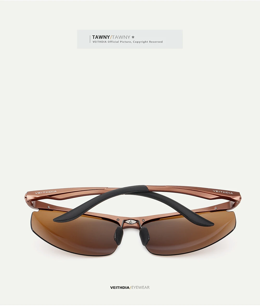 VEITHDIA Herren-Sonnenbrille für den Außenbereich, polarisiert, UV400-Linse, rechteckig, randlos, zum Fahren, Angeln, Sonnenbrille, Sportbrille für Männer, 6535 – Detail 20
