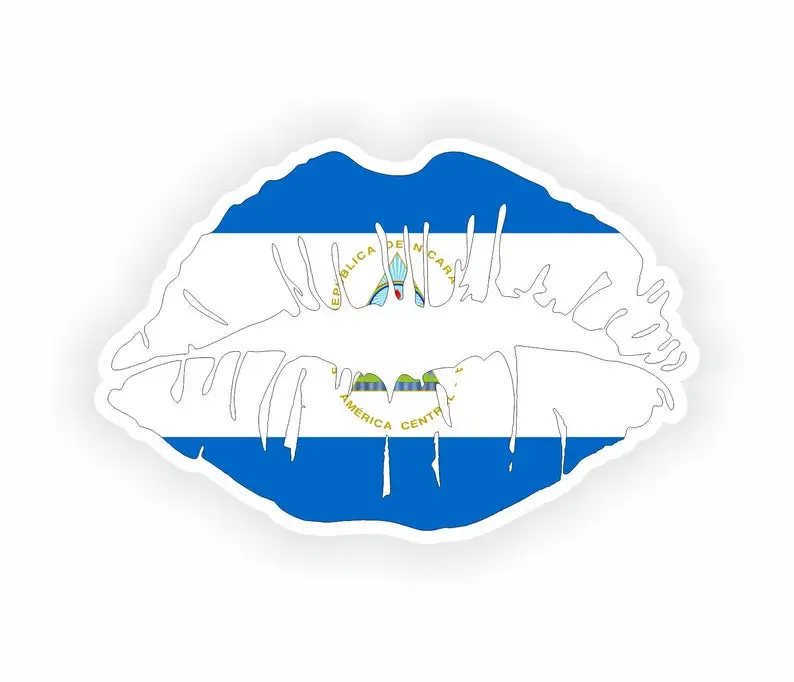 

Nicaragua Lips Flag Stickers Personalized Custom Stickers And Cover Scratches Decals Decoration Car Scratch Cover Sticker Suv