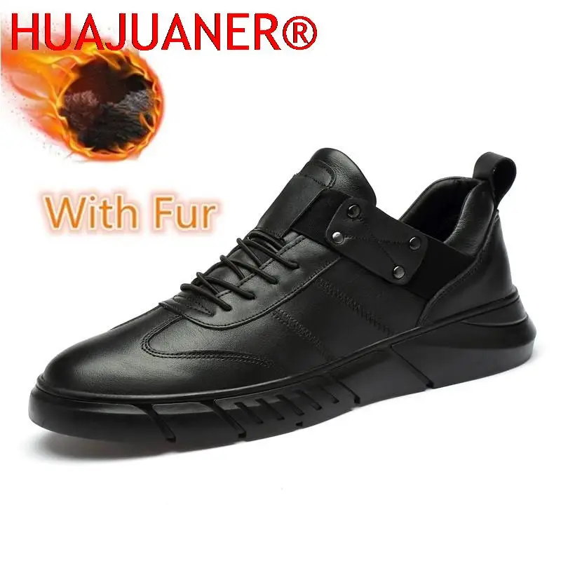 Mens Casual Shoes Genuine Leather Ankle Boots Fashion Flats Soft Male Footwear Trendy Sneakers For Men Autumn Outdoor Mens Shoes