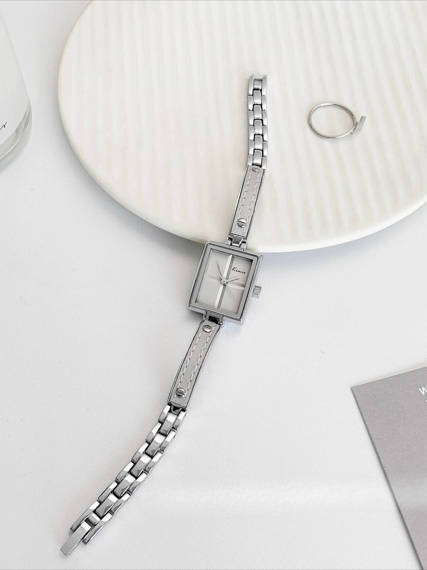 ساعة نسائية فاخرة بسوار مربع، نمط مربع صغير، نمط الطالب، وصول جديد 2026، اختيار راقي #4