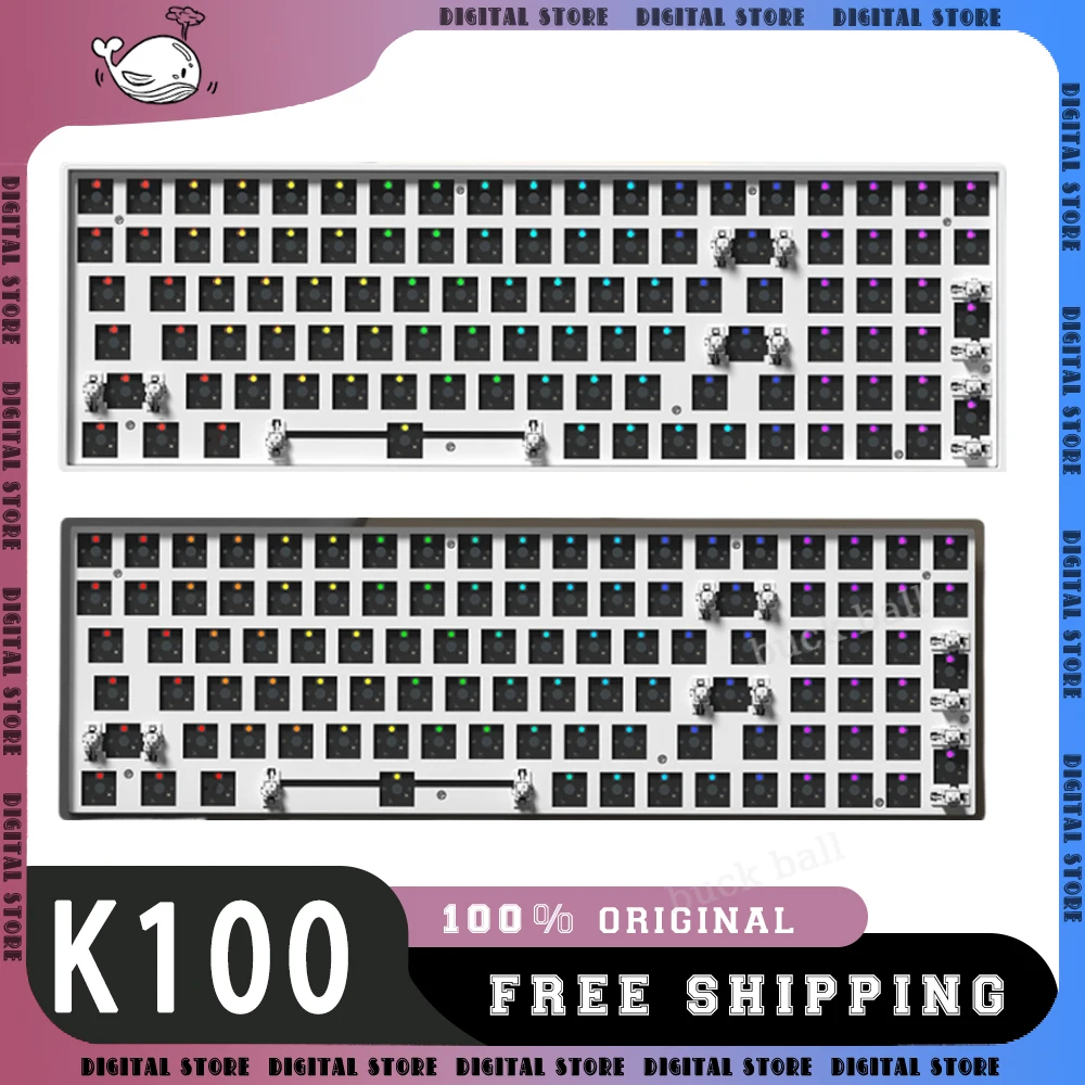 

WEIKAV K100 Gamer Mechanical Keyboard Kit Hot Swap Gasket Structure Wireless Keyboard RGB Backlit Rollover Gaming Keyboard Gift