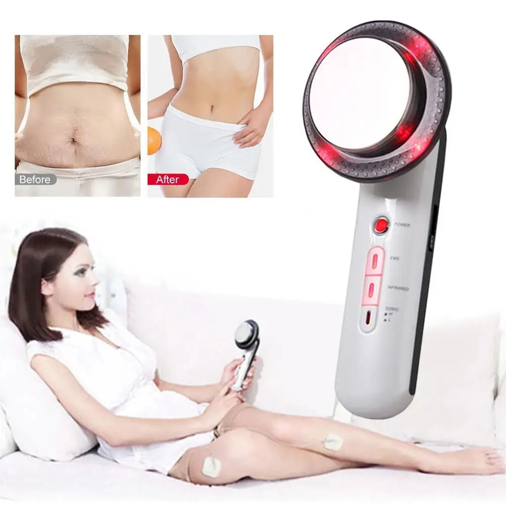 3-in-1 EMS Fat Burning Device - LED & Ultrasonic Body Massager for Home Use, Anti-Cellulite Contouring Beauty Tool