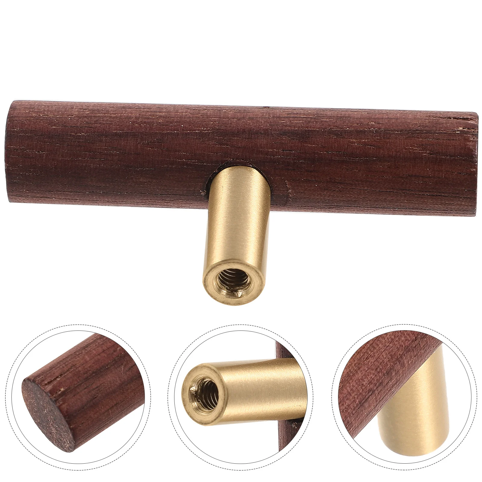 

Wood Brass Cabinet Pull Handle Classic Color Modern Style for Furniture Doors Drawers Cupboard Wardrobe Easy to Replace
