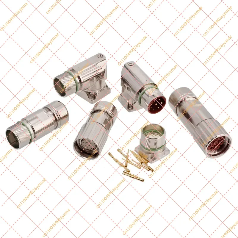 IP67 M23 Waterproof Connector, Servo Motor Encoder Signal Plug Socket 6-19 Pin
