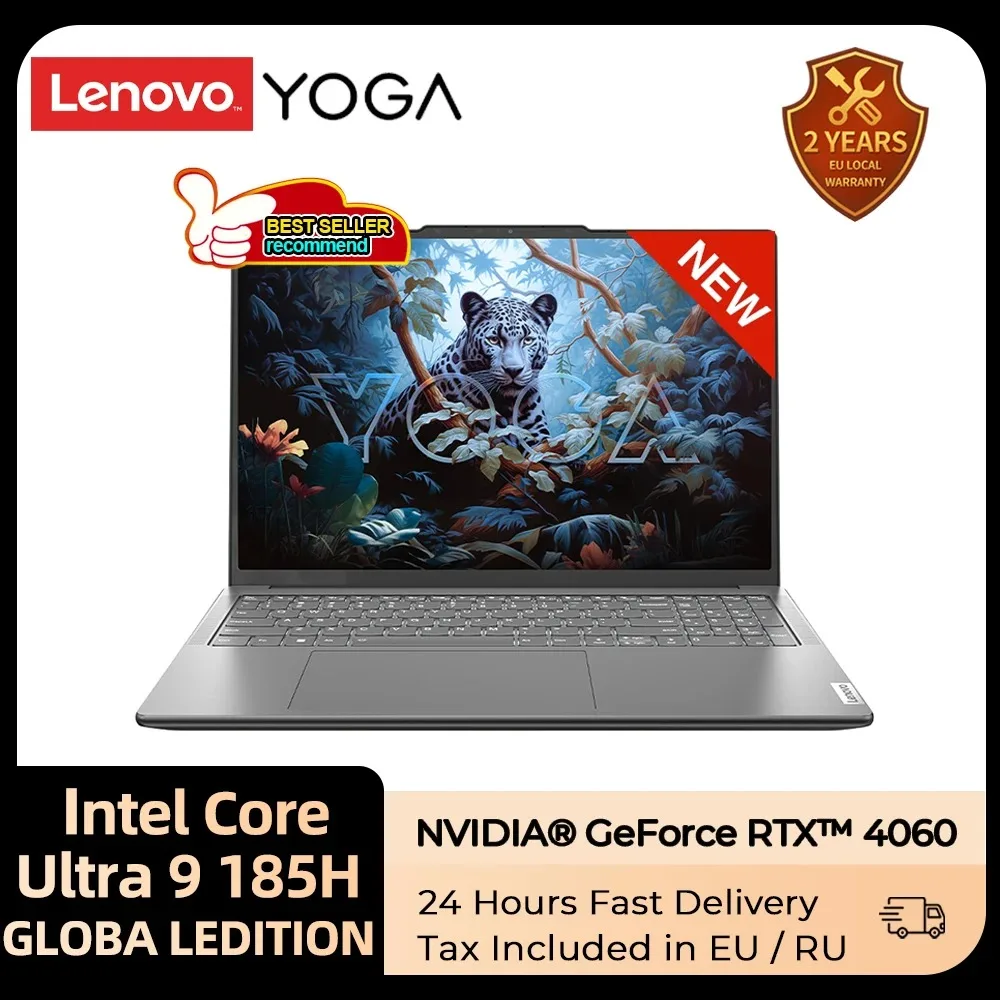 Lenovo YOGA Pro 16s AI 2024 Slim Laptop Intel Ultra 9 185H NVIDIA GeForce RTX 4060 32G 1T SSD 16 inch 165Hz Screen Notebook PC