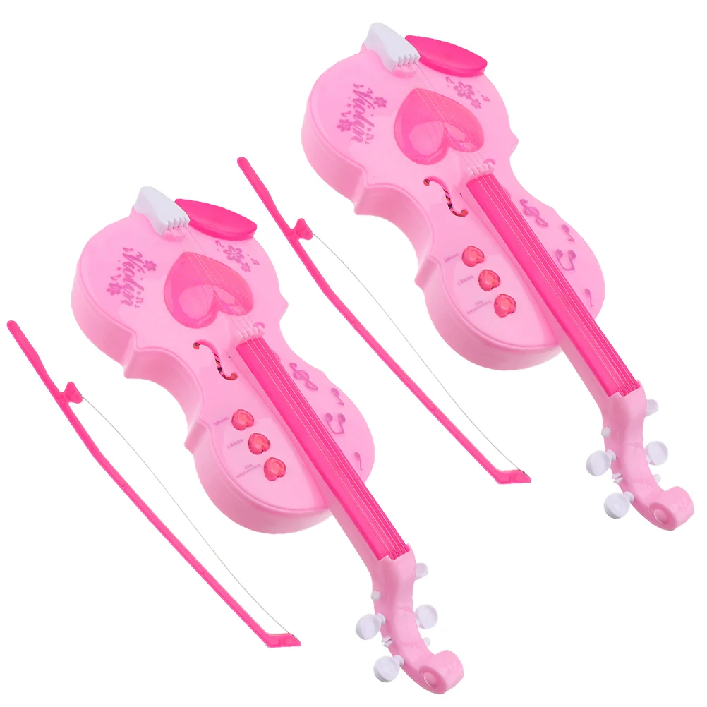 2pcs Plastic Funny Mini Violin Toy Children Music Enlightenment Plaything Violin Musical Toy children violin toy