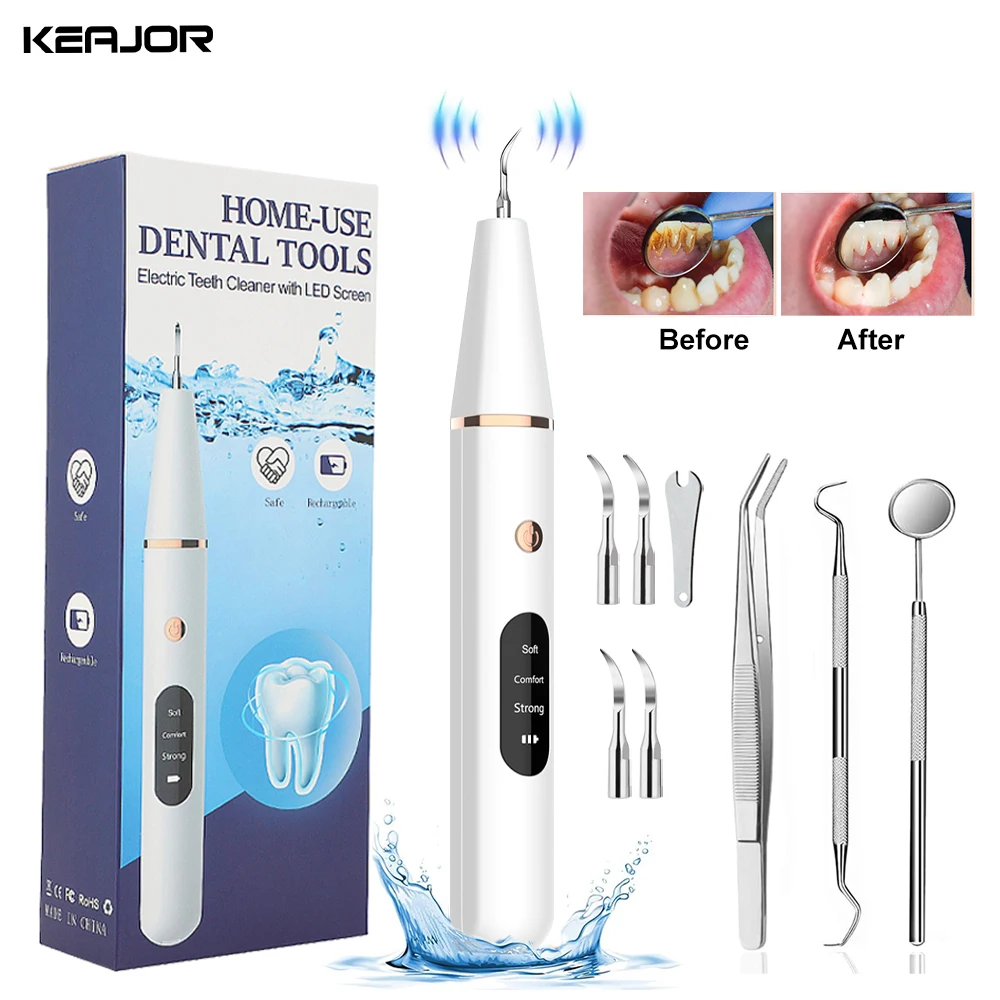 Ultrasonic Scaler Dental Calculus Removal Teeth Stains Tartar Eliminator Tooth Stone Cleaner Tools Dental Plaque Tartar Remover