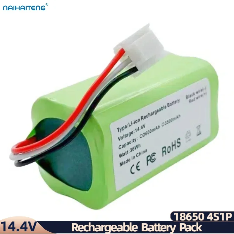 14.4V 14.8V 2600mAh 3500mAh For Vacuum Cleaner Sweeping Robot Midea R3-L101C UPCAN R1 Rechargeable Li-ion Battery Pack Wholesale