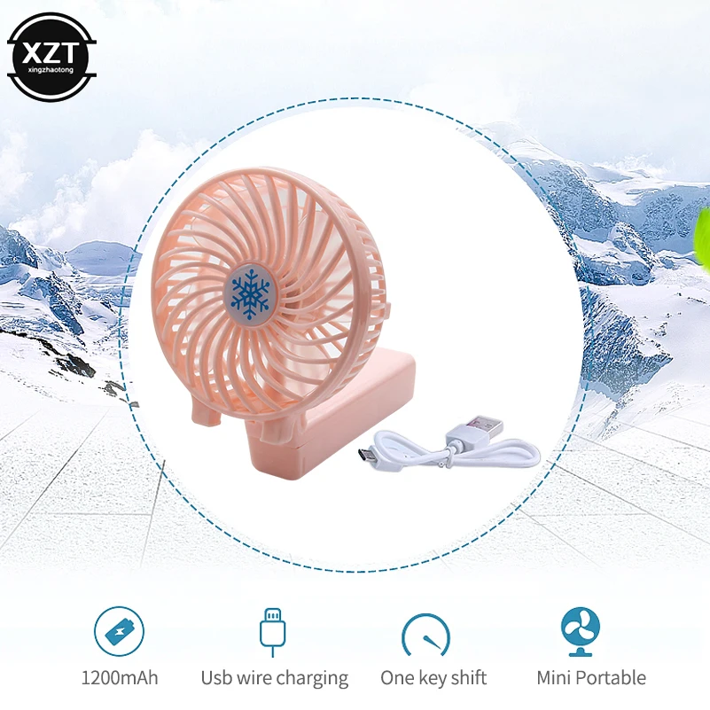 Mini ventilateur de bureau USB, portable, chargement USB, pour bureau, voyage, dortoir, options multicolores