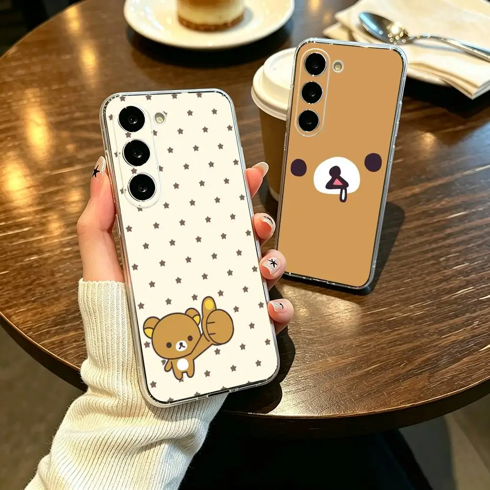 Cute Cartoon Rilakkuma   Phone Case For Samsung A25 A15 A05 A54 A34 A24 A14 Transparent Silicone Phone Cover
