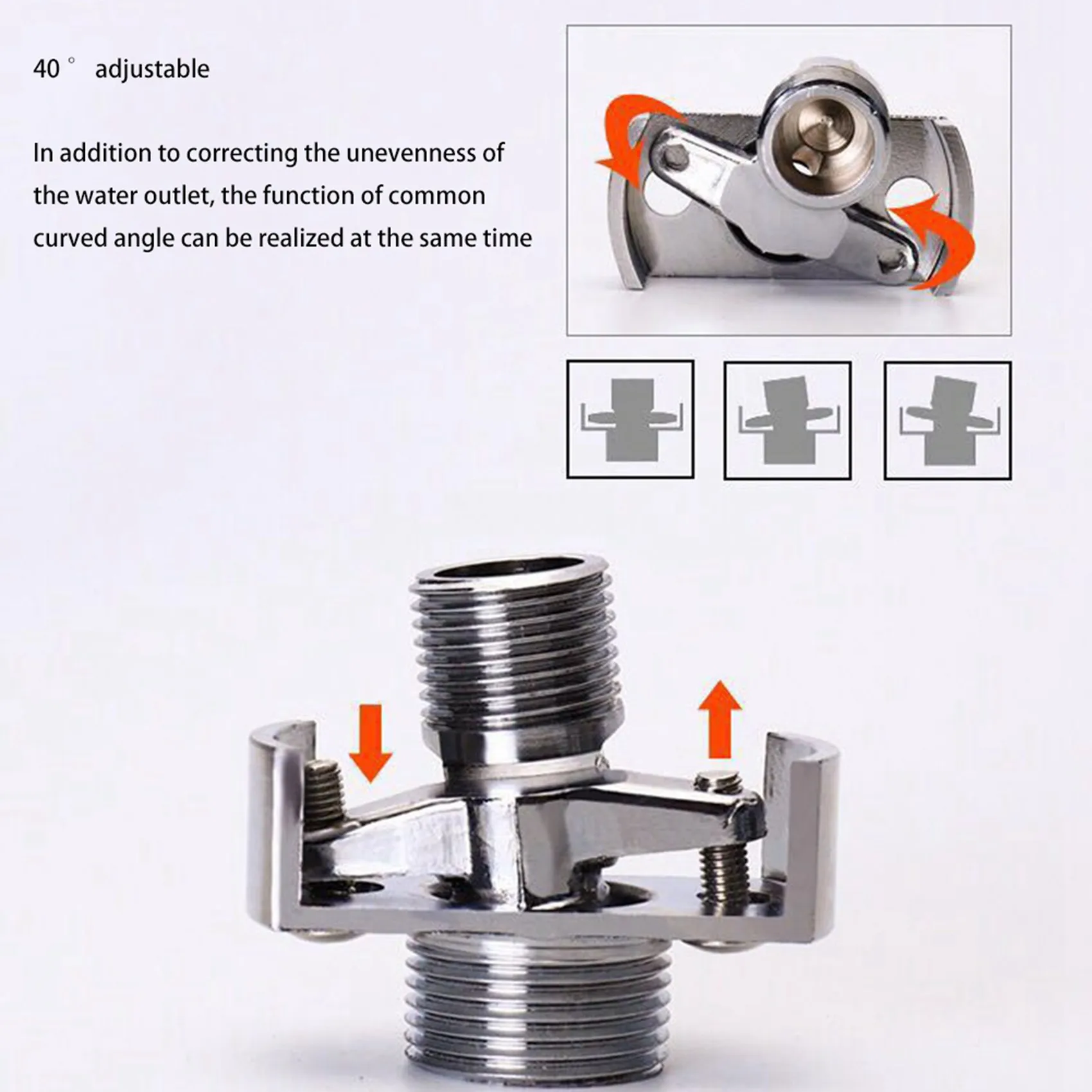 A98E-3X Adjusting The Angle Of Intake Pipe Copper Shower Head Angled Curved Foot Eccentric Screw Corner Faucet Accessor A