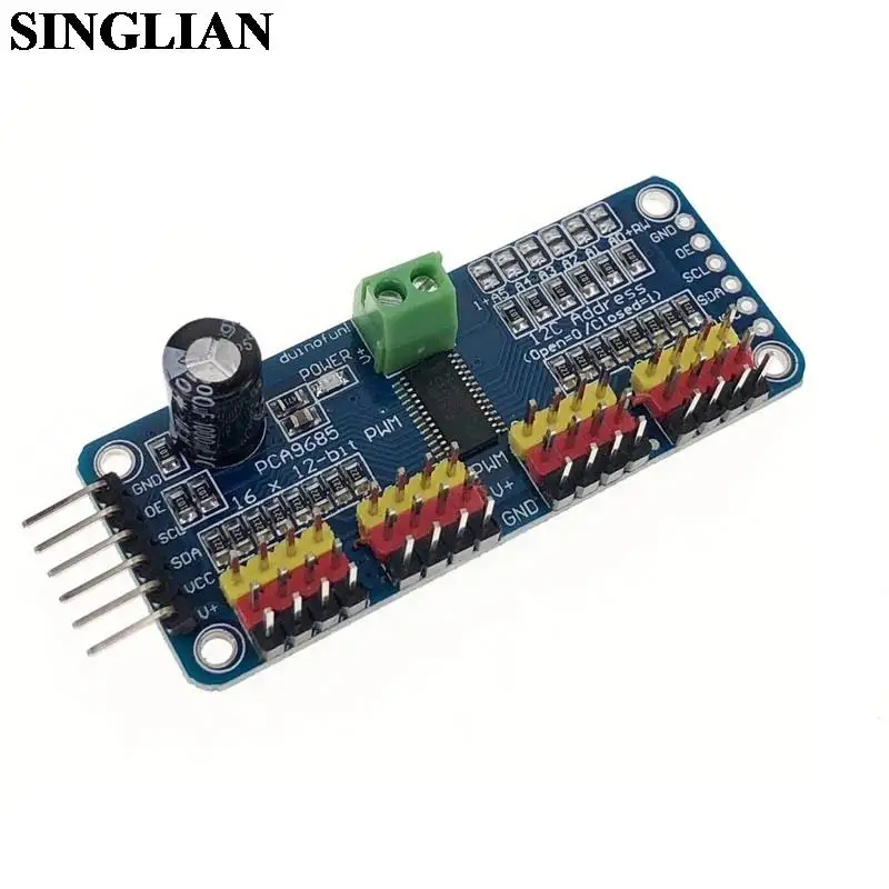 16-Kanal 12-Bit-PWM-Servotreiber I2C-Schnittstelle Laufwerksplatine PCA9685-Modul für Arduino Raspberry Pi Shield Modul Servo Shield