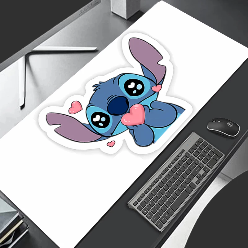 

Hot White Mouse Pad Kawaii Stitch Gamers Large Computer Extended Game Mousepad Desk Mat Keyboard Rubber Durable Home New Carpet