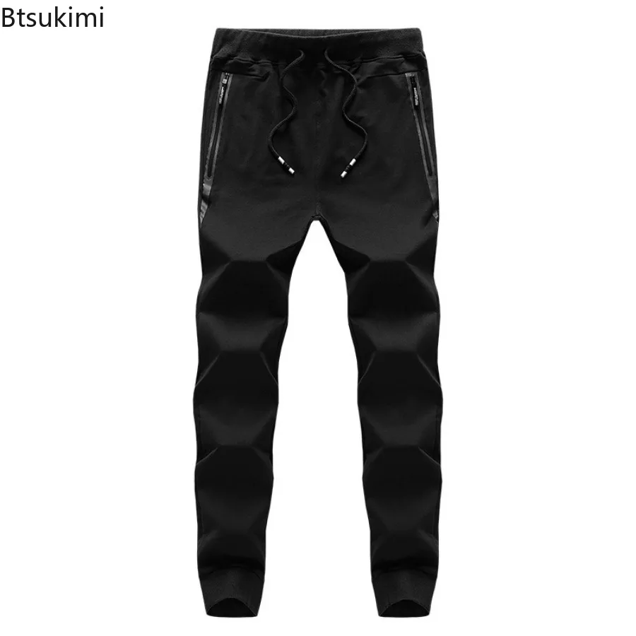 Men's Autumn Winter Fleece Sweatpants Fashion Warm Drawstring Pocket Casual Trousers Male Comfortable Loose Fitness Jogger Pants