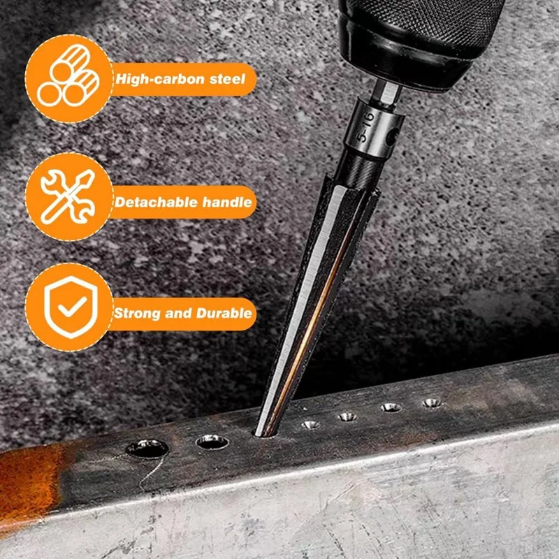 สะพาน Pin Hole Reamer,3-13 มม.(1/8-1/2 นิ้ว) และ 5-16 มม.(1/2-5/8 นิ้ว) T Handle Taper Reamer ชุด, pin Hole Handle เรียว Reamers