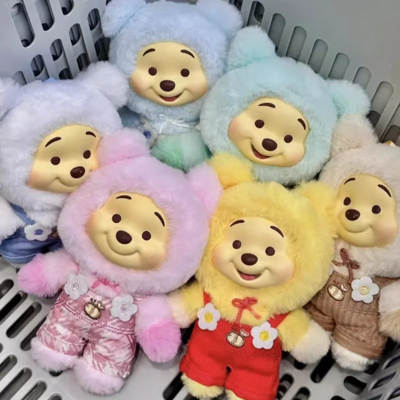 Disney Winnie The Pooh Vinyl Doll Blind Box Puff Candy Bear Series Cute Plush Keychain Mystery Box Figure Pendant Gifts