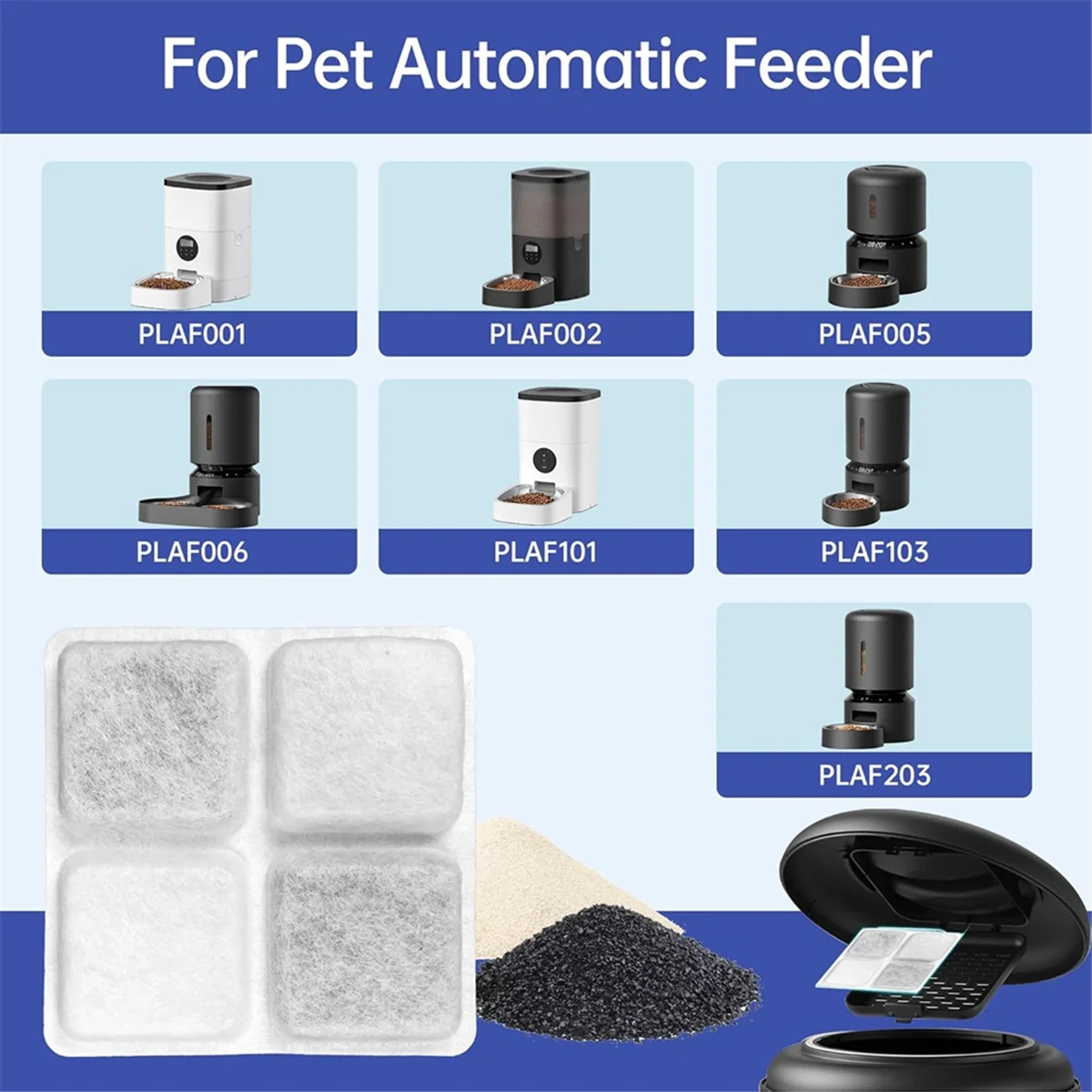 A11I 24-Pack Pet Food Desiccant Bags,for Automatic Cat Dog Feeders,Keep Pet Food Dry and Fresh