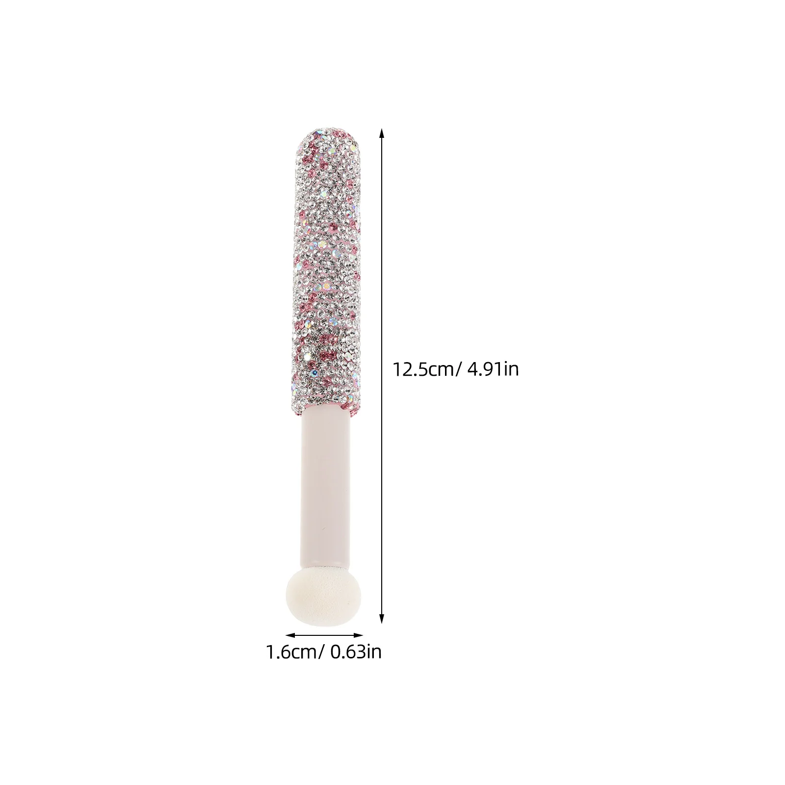 Brocha de maquillaje con mango de diamantes de imitación, esponja para corrector en polvo, herramienta de belleza de mezcla portátil, aplicador de esponja para base