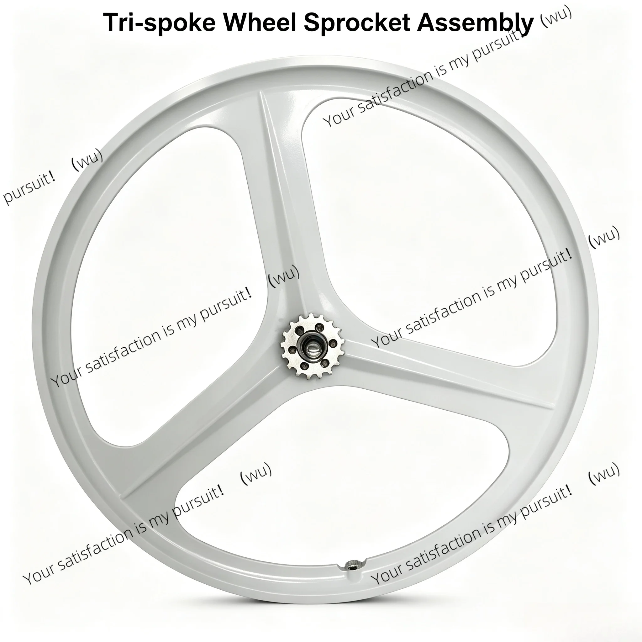 

700C Fixed Gear Tri-spoke Integrated Wheel Set, Complete Front & Rear Wheels for Fixed Gear Bikes, Lightweight Cycling Parts