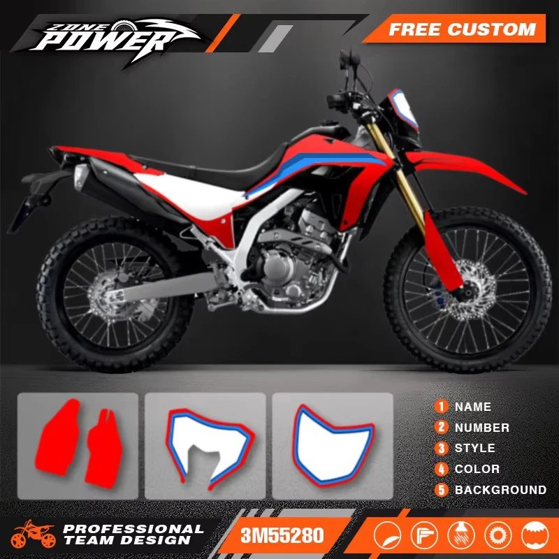 Powerzone Motorcycle Graphic Decal Stickers Kits For Honda CRF300L 2021 Number Name Customize 17