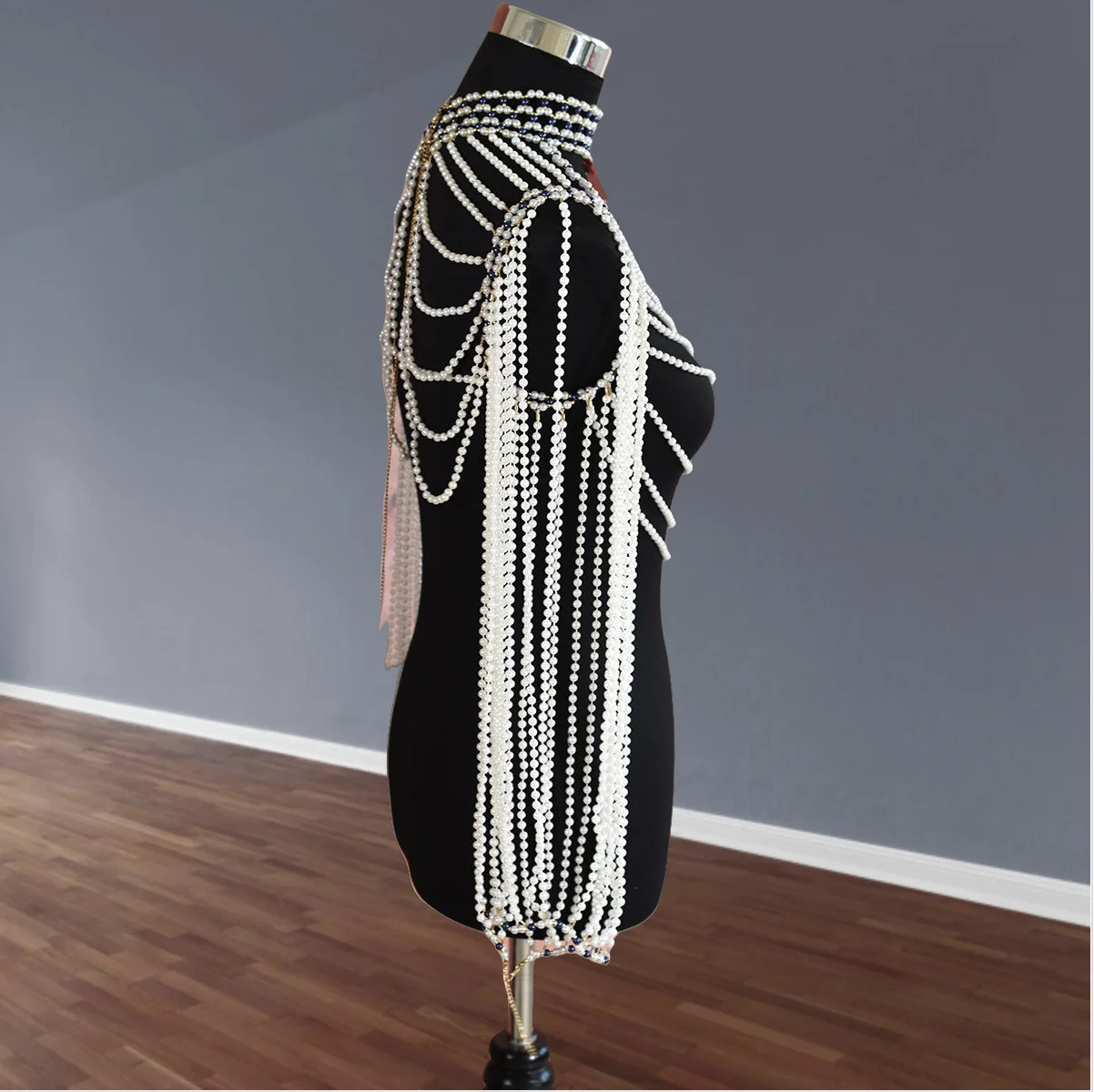 Body Chain Sexy Simulated Pearl Totally Hand-madeBikini Bra Fashion Birthday Shawl Party Night Club Body Chain Chest Jewelry