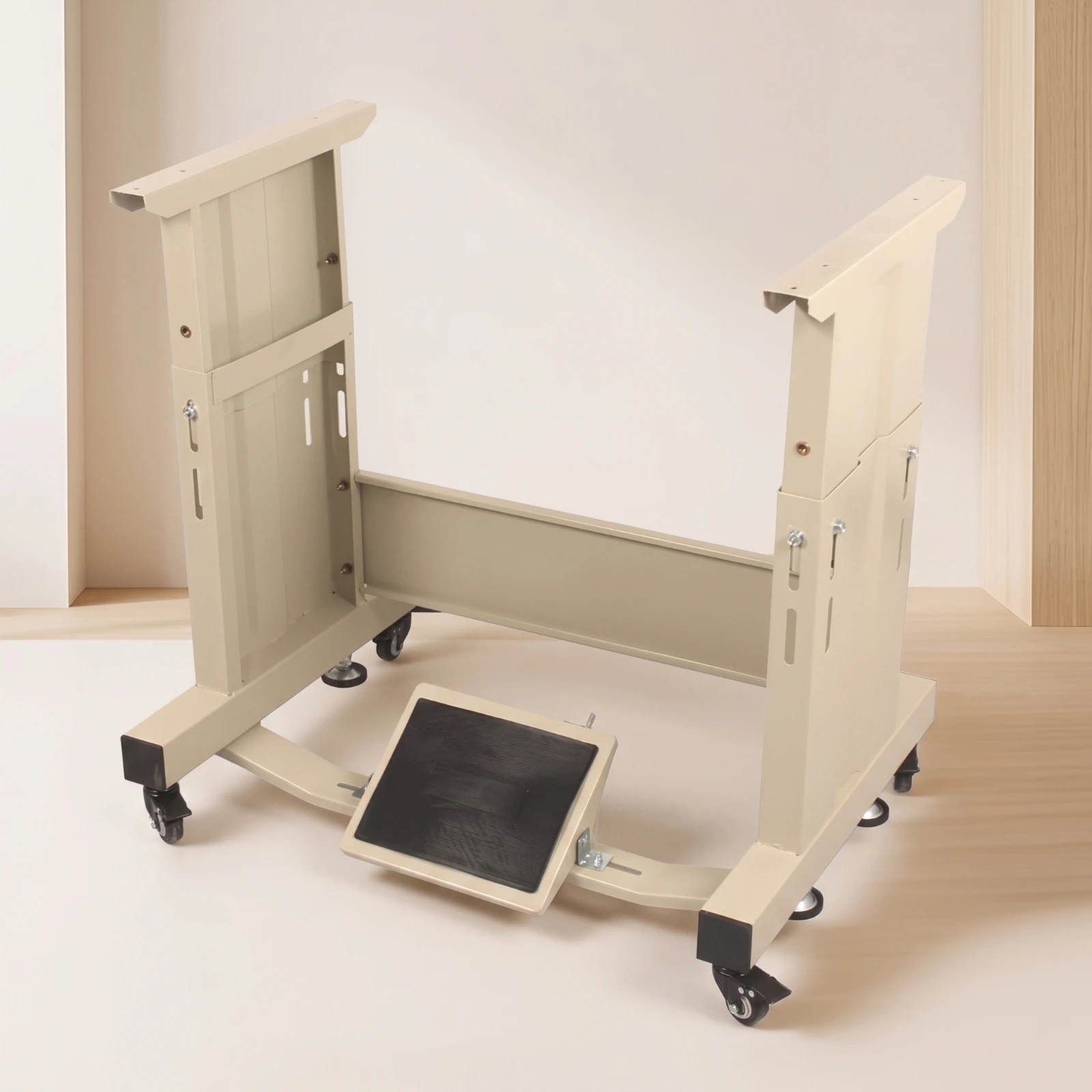 Sewing Machine Frame with Foot Pedal Rolling Sewing Machine Table Frame Foot Pedal Riser Sturdy Stable for Tailors view 2