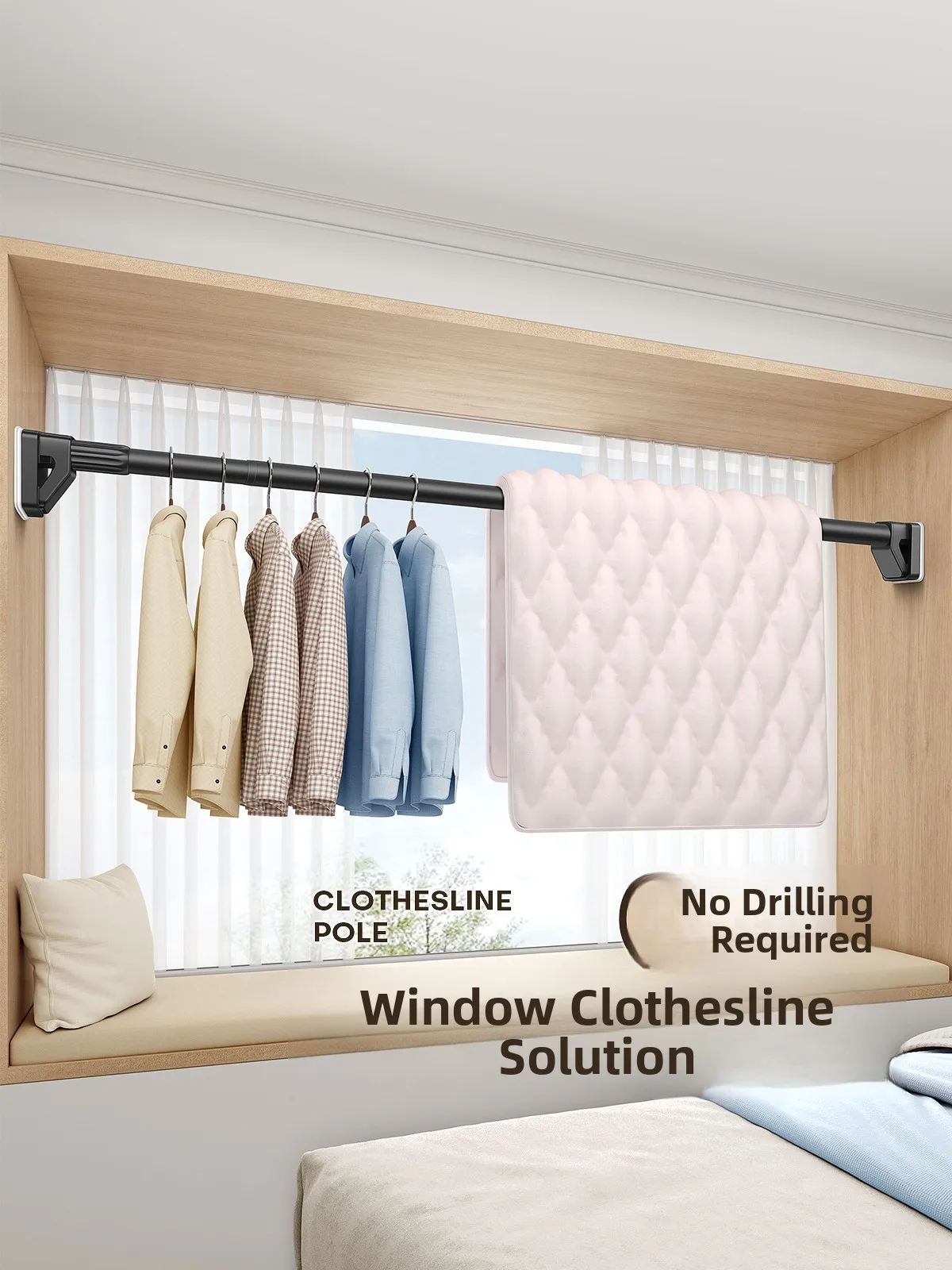 

Крытая одежда для балкона Drng Ra, подвесная вешалка для одежды на крыше, выдвижная вешалка для одежды, маленькая вешалка для одежды