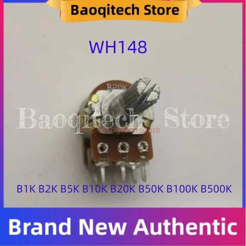 

5 шт. 10 шт. 100 шт. WH148 B1K 2K 5K 10K 20K 50K 100K 500K Ом 6-контактный вал 15 мм усилитель двойной стерео потенциометр