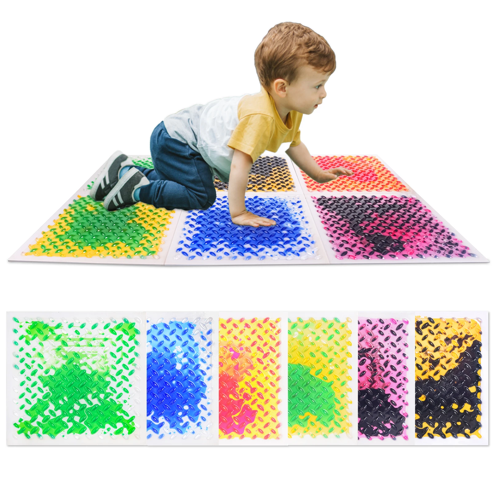 

Baby textured liquid dynamic sensory floor mat, waterproof, anti - slip, durable and easy to clean.