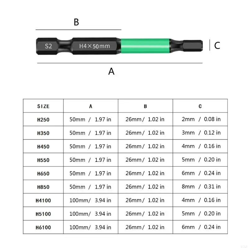 57QF bit bit chạm chống lại đầu hình lục giác Allen Wrench khoan bit 50mm/100mm thân