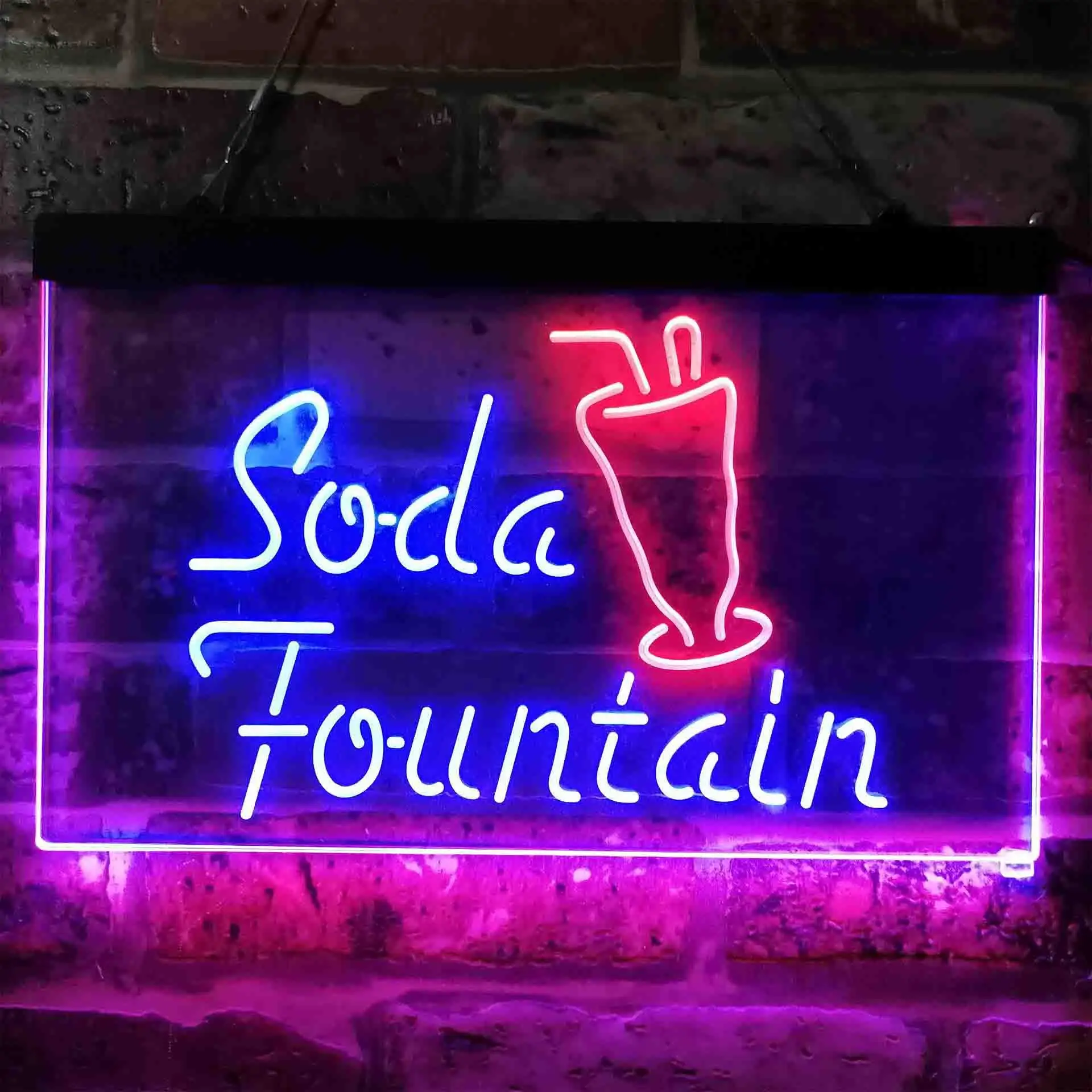 

Soda Fountain. Drink Dual Color Led Neon Sign st6-i3816