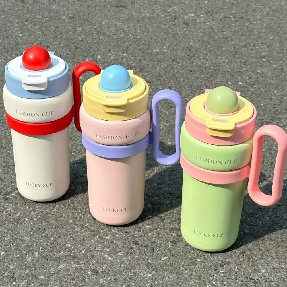 

900ml Double Drink Thermal Cup with Lid Large Capacity Straw Cup Comfortable Stainless Steel Insulated Bottle