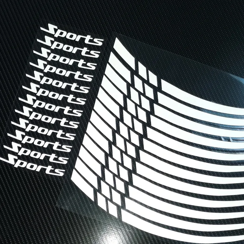 12 pieces Motorcycle Bicycle Wheel Rim Stripe Reflective 18-21in Wheel Decal Tape Sticker Motorcycle Car Tire Decals Trim Strips image 2