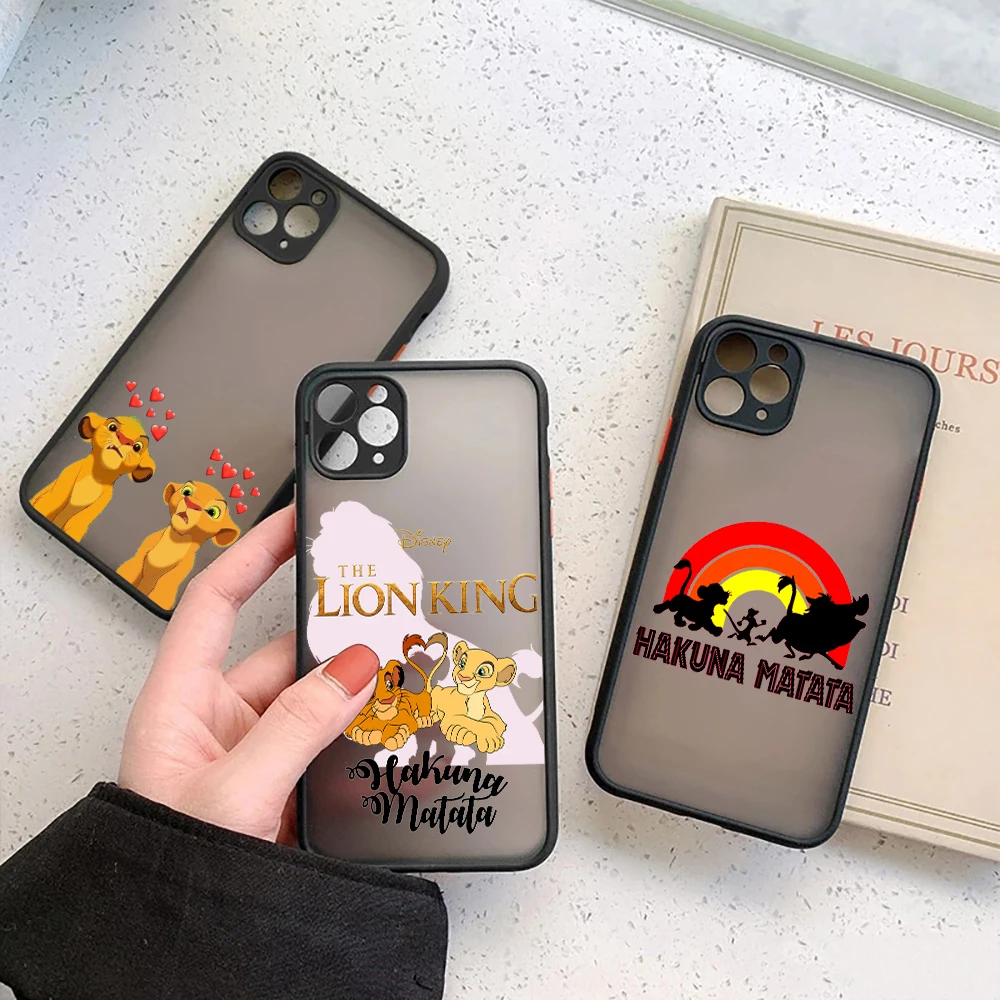 

The Lion King Cartoon D-Disney HAKUNA MATATA Matte Coque Case For iPhone 14 13 12 11 Pro Max SE Mini XR XS 7 8 Plus Clear Cover