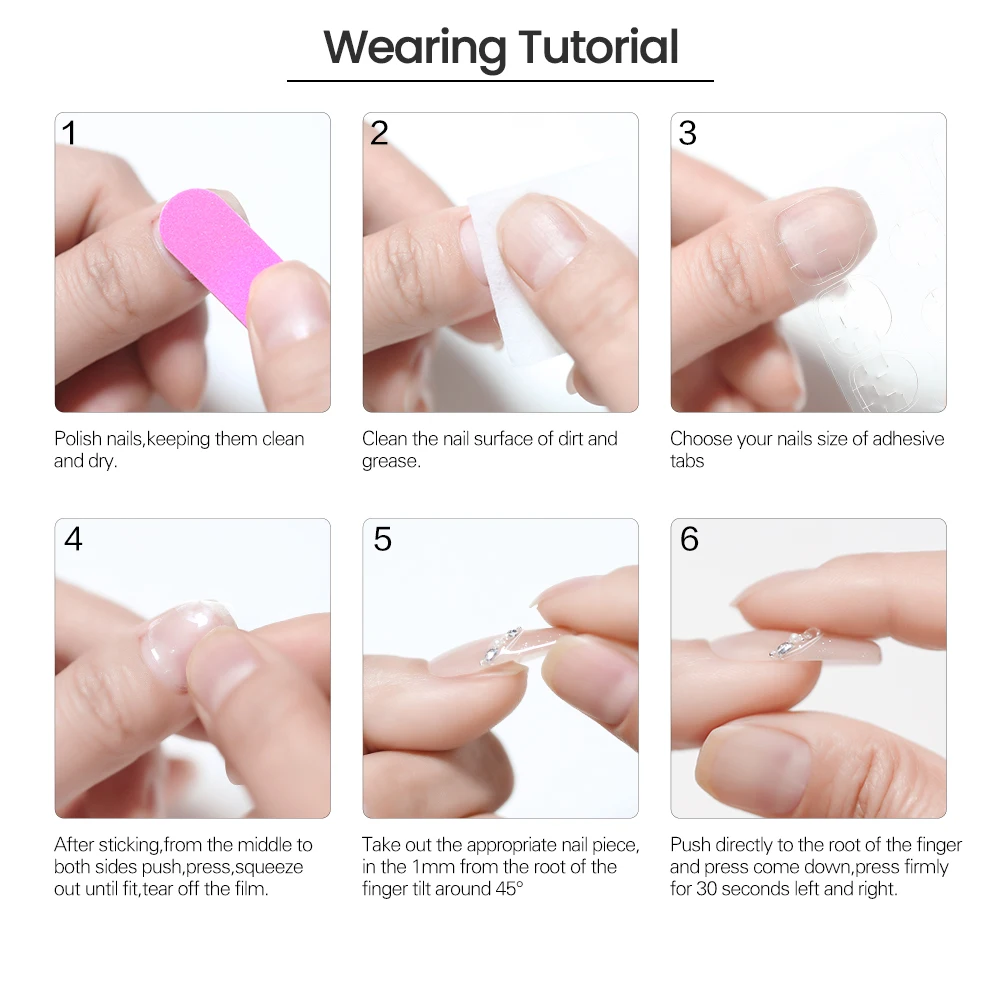 10 pièces/sac mignon noël père noël bonhomme de neige flocon de neige à la main presse sur les ongles Super court cercueil détachable faux ongles