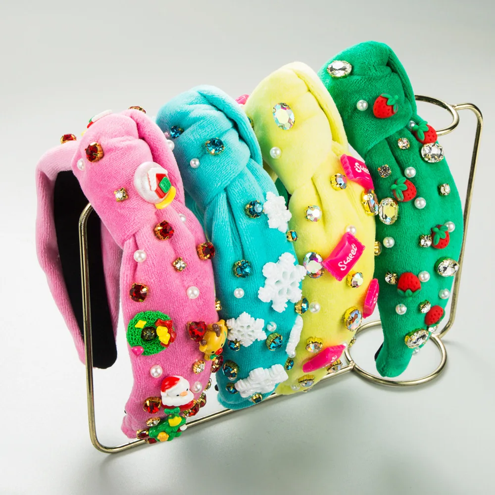 

Festive Christmas Theme Headband Cute Snowflake Santa Claus Hairband Merry Holiday Party Headpiece Cute Winter Hairwear