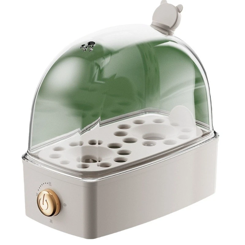 หม้อหุงข้าวไฟฟ้าขนาดเล็กหม้อต้มไข่ Poacher พร้อมระบบปิดอัตโนมัติและเครื่องนึ่งอาหารสําหรับการทําอาหารไข่ 2 ฟอง